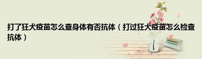 打了狂犬疫苗怎么查身體有否抗體（打過狂犬疫苗怎么檢查抗體）