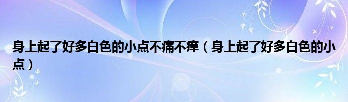 身上起了好多白色的小點(diǎn)不痛不癢（身上起了好多白色的小點(diǎn)）