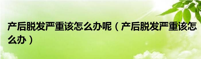 產(chǎn)后脫發(fā)嚴(yán)重該怎么辦呢（產(chǎn)后脫發(fā)嚴(yán)重該怎么辦）