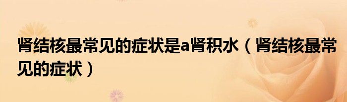 腎結(jié)核最常見(jiàn)的癥狀是a腎積水（腎結(jié)核最常見(jiàn)的癥狀）