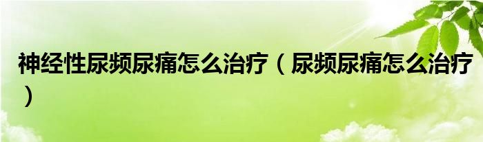 神經(jīng)性尿頻尿痛怎么治療（尿頻尿痛怎么治療）