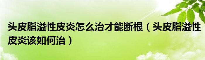 頭皮脂溢性皮炎怎么治才能斷根（頭皮脂溢性皮炎該如何治）