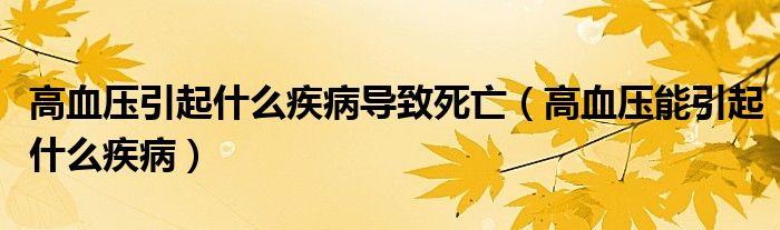 高血壓引起什么疾病導(dǎo)致死亡（高血壓能引起什么疾?。? /></span>
		<span id=