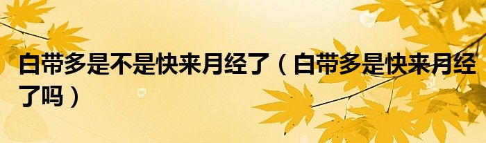 白帶多是不是快來(lái)月經(jīng)了（白帶多是快來(lái)月經(jīng)了嗎）