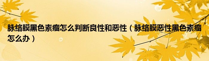 脈絡膜黑色素瘤怎么判斷良性和惡性（脈絡膜惡性黑色素瘤怎么辦）