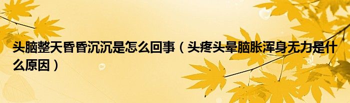 頭腦整天昏昏沉沉是怎么回事（頭疼頭暈?zāi)X脹渾身無力是什么原因）