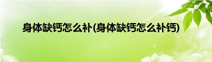 身體缺鈣怎么補(bǔ)(身體缺鈣怎么補(bǔ)鈣)