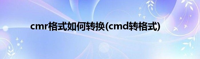 cmr格式如何轉(zhuǎn)換(cmd轉(zhuǎn)格式)