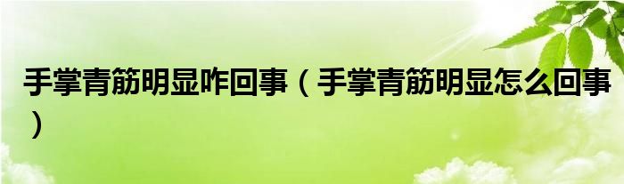 手掌青筋明顯咋回事（手掌青筋明顯怎么回事）