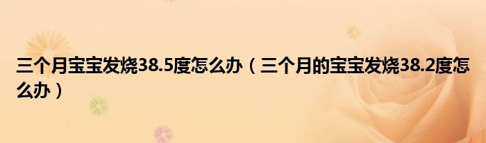 三個月寶寶發(fā)燒38.5度怎么辦（三個月的寶寶發(fā)燒38.2度怎么辦）