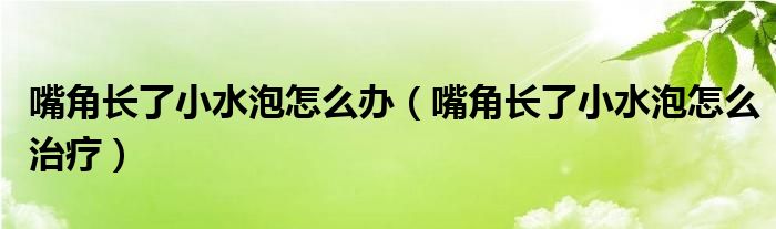 嘴角長(zhǎng)了小水泡怎么辦（嘴角長(zhǎng)了小水泡怎么治療）