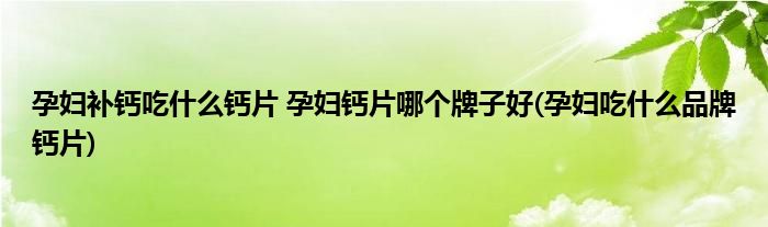 孕婦補(bǔ)鈣吃什么鈣片 孕婦鈣片哪個(gè)牌子好(孕婦吃什么品牌鈣片)