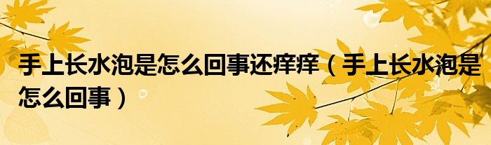 手上長水泡是怎么回事還癢癢（手上長水泡是怎么回事）