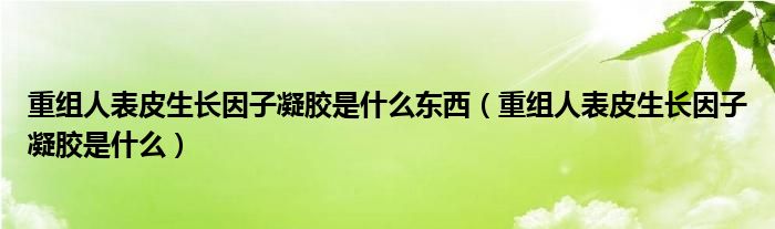 重組人表皮生長因子凝膠是什么東西（重組人表皮生長因子凝膠是什么）