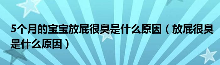 5個(gè)月的寶寶放屁很臭是什么原因（放屁很臭是什么原因）