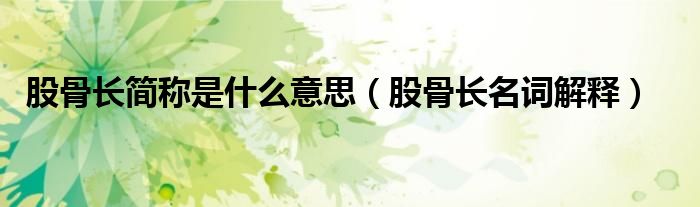 股骨長(zhǎng)簡(jiǎn)稱是什么意思（股骨長(zhǎng)名詞解釋）