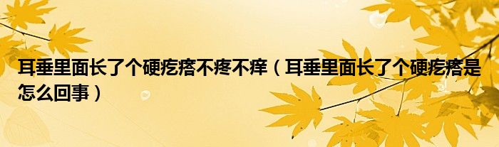 耳垂里面長了個硬疙瘩不疼不癢（耳垂里面長了個硬疙瘩是怎么回事）