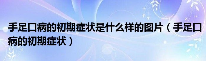 手足口病的初期癥狀是什么樣的圖片（手足口病的初期癥狀）