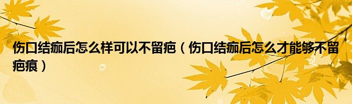 傷口結(jié)痂后怎么樣可以不留疤（傷口結(jié)痂后怎么才能夠不留疤痕）