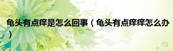 龜頭有點(diǎn)癢是怎么回事（龜頭有點(diǎn)癢癢怎么辦）