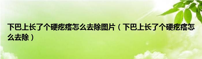 下巴上長了個硬疙瘩怎么去除圖片（下巴上長了個硬疙瘩怎么去除）