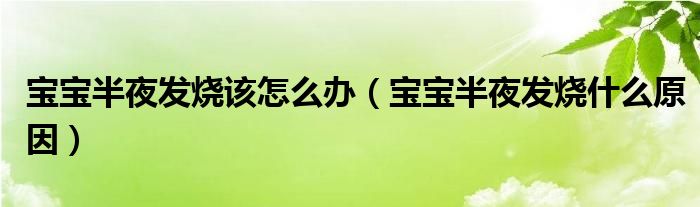 寶寶半夜發(fā)燒該怎么辦（寶寶半夜發(fā)燒什么原因）