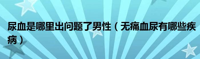 尿血是哪里出問(wèn)題了男性（無(wú)痛血尿有哪些疾?。? /></span>
		<span id=