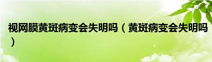 視網(wǎng)膜黃斑病變會(huì)失明嗎（黃斑病變會(huì)失明嗎）