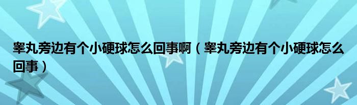 睪丸旁邊有個小硬球怎么回事?。úG丸旁邊有個小硬球怎么回事）