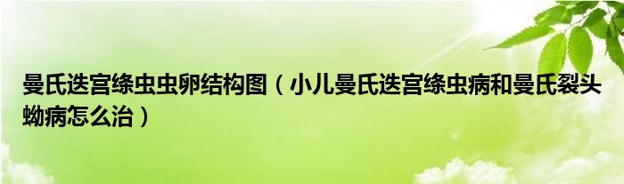 曼氏迭宮絳蟲蟲卵結構圖（小兒曼氏迭宮絳蟲病和曼氏裂頭蚴病怎么治）