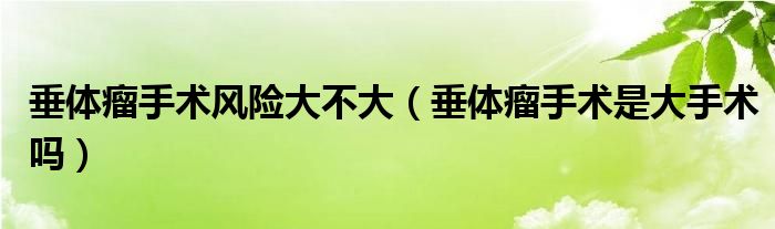 垂體瘤手術(shù)風險大不大（垂體瘤手術(shù)是大手術(shù)嗎）