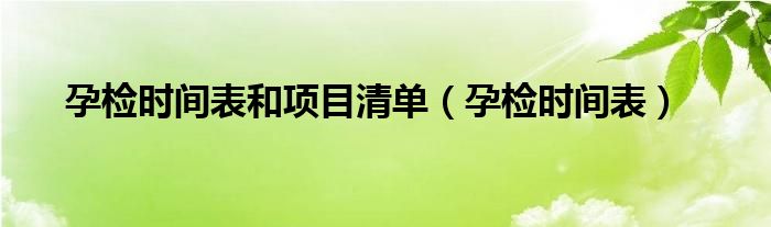 孕檢時(shí)間表和項(xiàng)目清單（孕檢時(shí)間表）