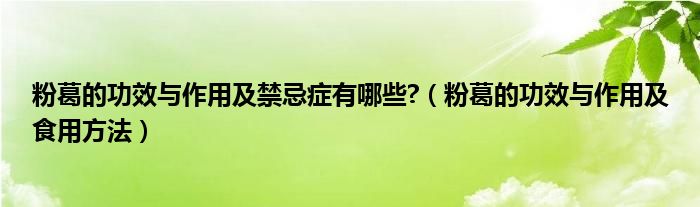 粉葛的功效與作用及禁忌癥有哪些?（粉葛的功效與作用及食用方法）