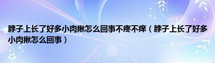 脖子上長了好多小肉揪怎么回事不疼不癢（脖子上長了好多小肉揪怎么回事）