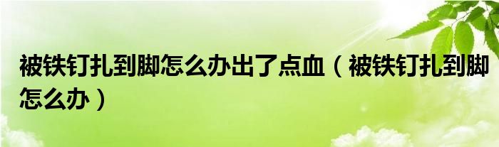 被鐵釘扎到腳怎么辦出了點(diǎn)血（被鐵釘扎到腳怎么辦）