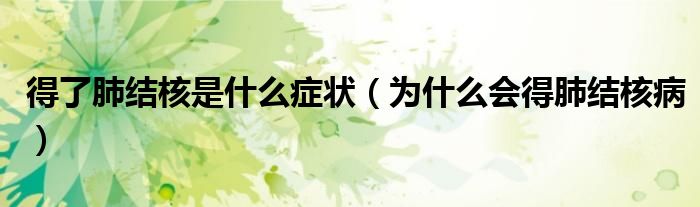 得了肺結(jié)核是什么癥狀（為什么會(huì)得肺結(jié)核?。?class='thumb lazy' /></a>
		    <header>
		<h2><a  href=