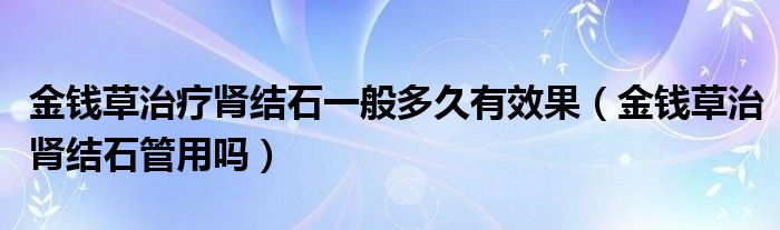 金錢草治療腎結(jié)石一般多久有效果（金錢草治腎結(jié)石管用嗎）