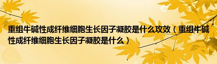 重組牛堿性成纖維細胞生長因子凝膠是什么攻效（重組牛堿性成纖維細胞生長因子凝膠是什么）