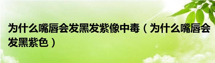 為什么嘴唇會發(fā)黑發(fā)紫像中毒（為什么嘴唇會發(fā)黑紫色）