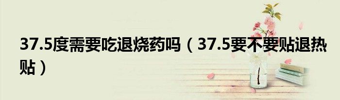 37.5度需要吃退燒藥嗎（37.5要不要貼退熱貼）