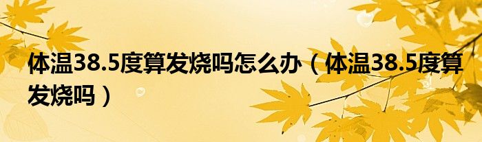 體溫38.5度算發(fā)燒嗎怎么辦（體溫38.5度算發(fā)燒嗎）