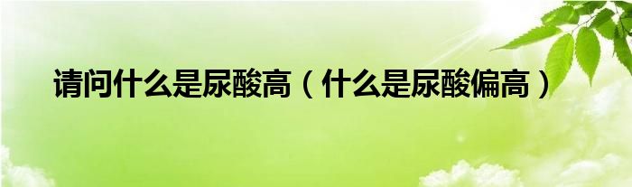 請(qǐng)問(wèn)什么是尿酸高（什么是尿酸偏高）