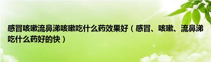 感冒咳嗽流鼻涕咳嗽吃什么藥效果好（感冒、咳嗽、流鼻涕吃什么藥好的快）