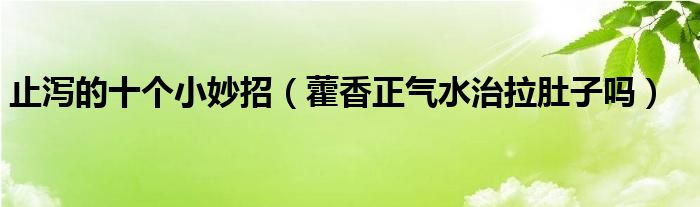 止瀉的十個小妙招（藿香正氣水治拉肚子嗎）