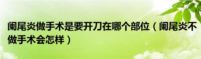 闌尾炎做手術(shù)是要開刀在哪個(gè)部位（闌尾炎不做手術(shù)會怎樣）