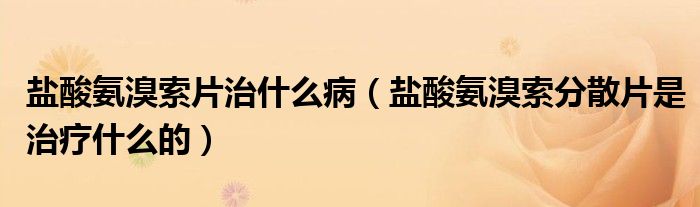 鹽酸氨溴索片治什么?。}酸氨溴索分散片是治療什么的）