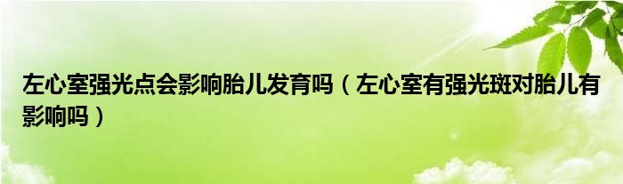 左心室強(qiáng)光點(diǎn)會影響胎兒發(fā)育嗎（左心室有強(qiáng)光斑對胎兒有影響嗎）