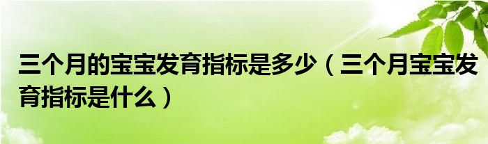 三個(gè)月的寶寶發(fā)育指標(biāo)是多少（三個(gè)月寶寶發(fā)育指標(biāo)是什么）