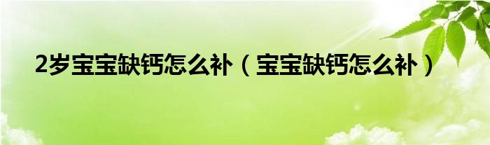 2歲寶寶缺鈣怎么補(bǔ)（寶寶缺鈣怎么補(bǔ)）