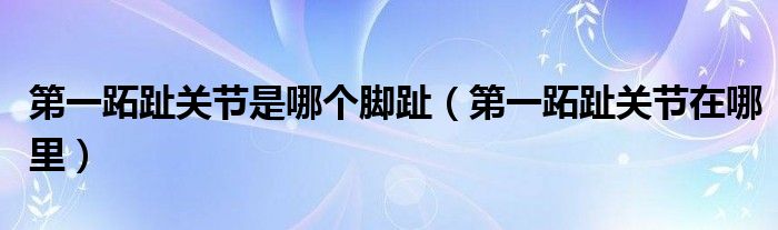 第一跖趾關(guān)節(jié)是哪個(gè)腳趾（第一跖趾關(guān)節(jié)在哪里）